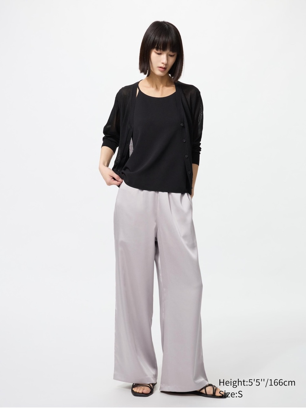 Uniqlo Satin Easy Pants in Gray (Silver) Size XS NEW With Tags